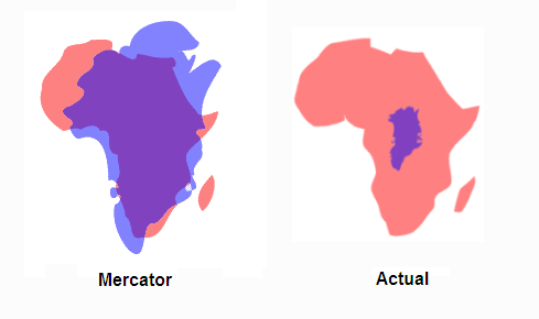 Mercator - Africa vs Greenland